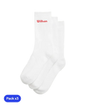 Calcetines Largos Wilson U Crew Logo Blanco 2025 (Pack x3)