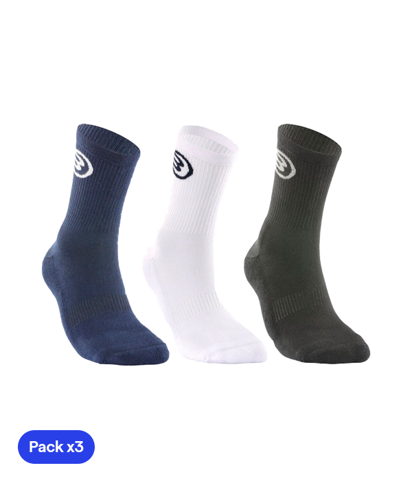 Calcetines Bullpadel BP-2409 Azul/Blanco/Negro (Pack x3)