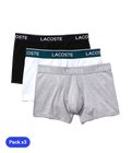 Calzoncillos Lacoste Algodón Blanco/Gris/Negro 2025 (Pack x3)