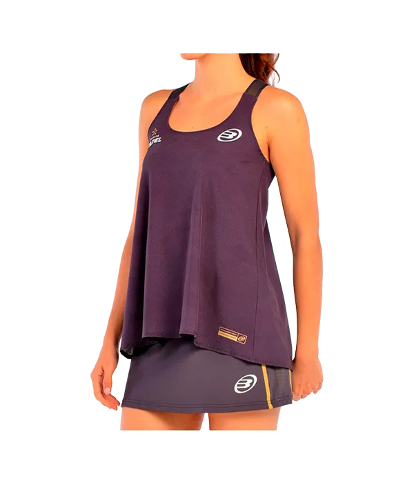 Camiseta Tirantes Bullpadel Agore Women Negro Carbón 2025