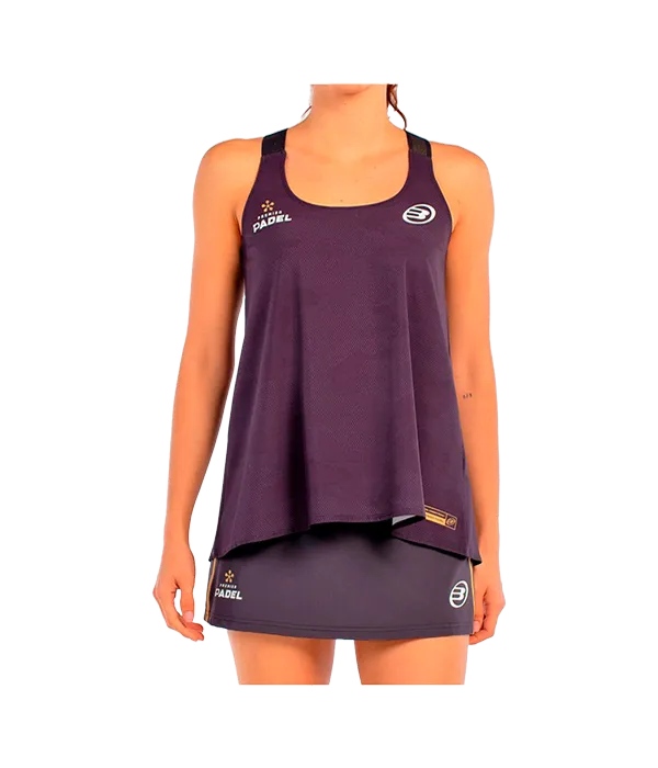 Camiseta Tirantes Bullpadel Agore Women Negro Carbón 2025