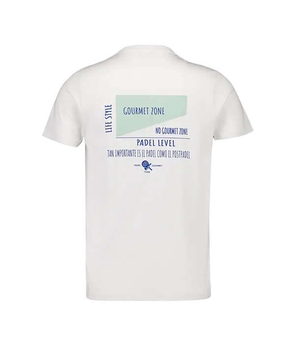 Camiseta Padel Team Gourmet algodón blanca