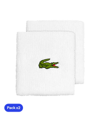 Muñequeras Largas Lacoste Sport Blanco (Pack x2)