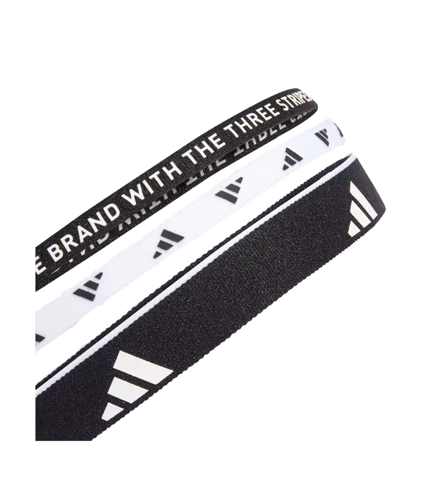 Bandes de cheveux Adidas Noir/Blanc (x3)