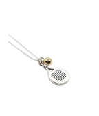 Pendentif VdP Raquette de padel en Argent + Boule en Or