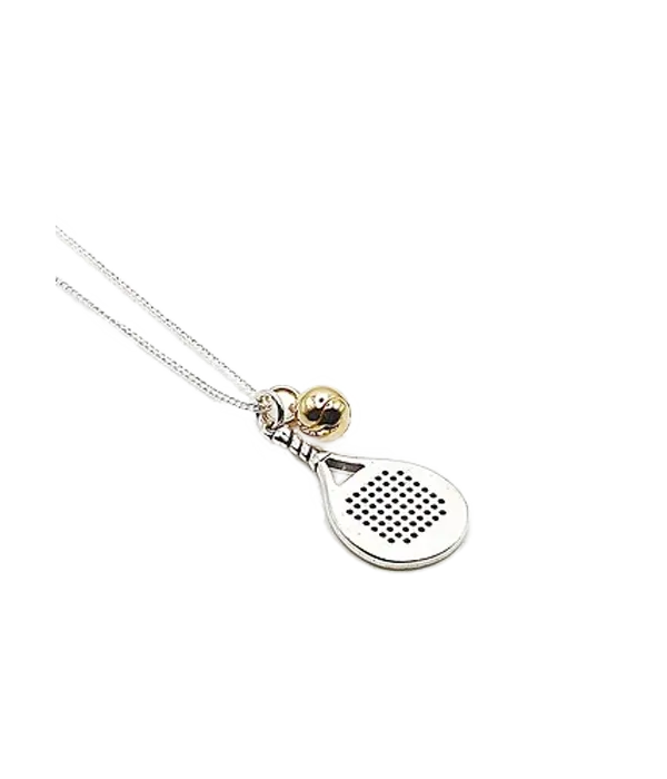 Pendente VdP Raquete de padel em Prata + Bola em Ouro