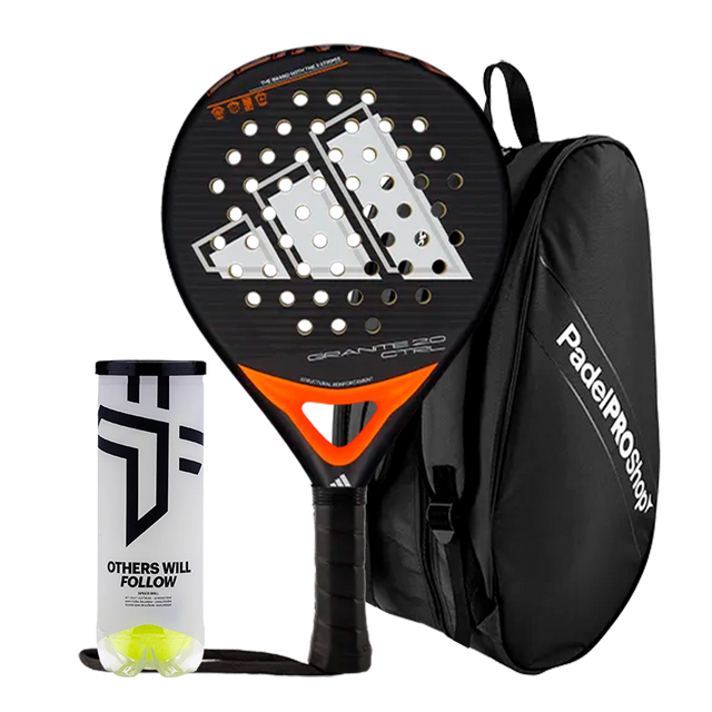 Pacchetto racchetta Adidas Granite CTRL2.0 + Borsa per racchette PadelPROShop + Palline Oxdog BOOST+