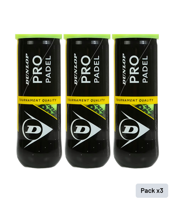 Dunlop Pro Padel Balls (Pack x 3 cans)