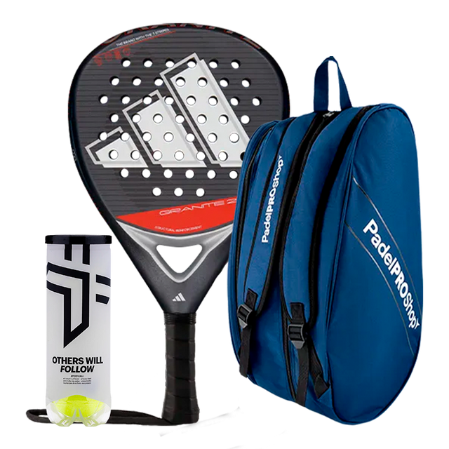 Pack pala Adidas Granite 2.0 + Paletero PadelPROShop + Pelotas Oxdog BOOST+