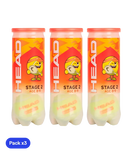 Pelotas HEAD Stage 2 (8/9 años) (Pack x3)