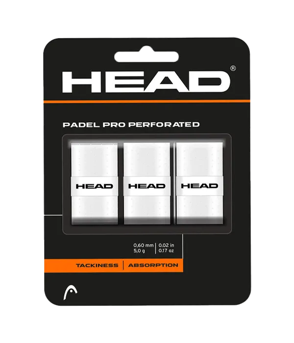 Overgrips Head Padel Pro Perforated White (Pack x3)