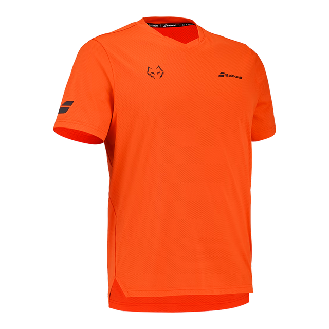 T-shirt Babolat T-shirt Col Rond Rouge Orange 2026 J. Lebron
