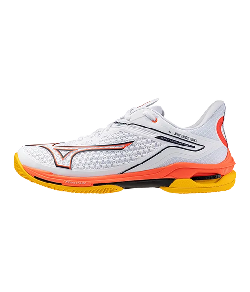 Mizuno Padel Shoes Wave Exceed Tour 6CC White/Orange | PadelPROShop