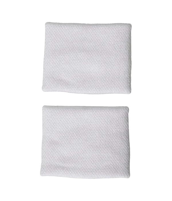 Muñequeras Cortas Adidas Blanco Logo Grande (Pack x2)