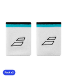 Muñequera Babolat Terry Jumbo Blanco/Azul (Pack x2)