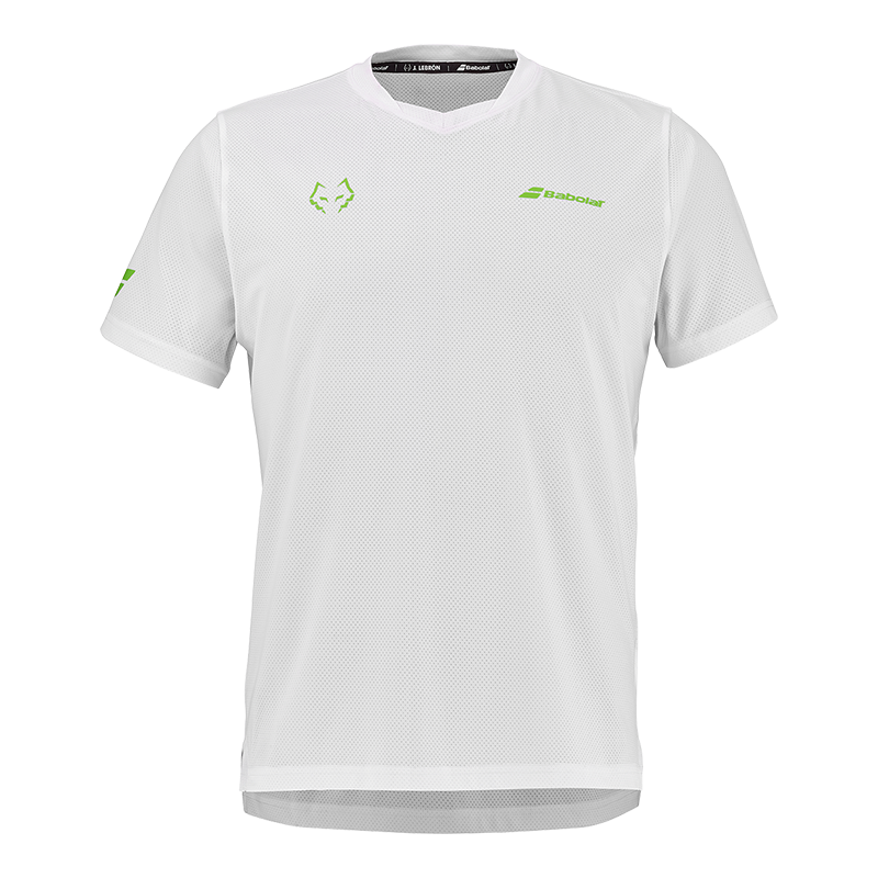 Babolat T-shirt Crew Neck Tee White/White 2026 J. Lebron