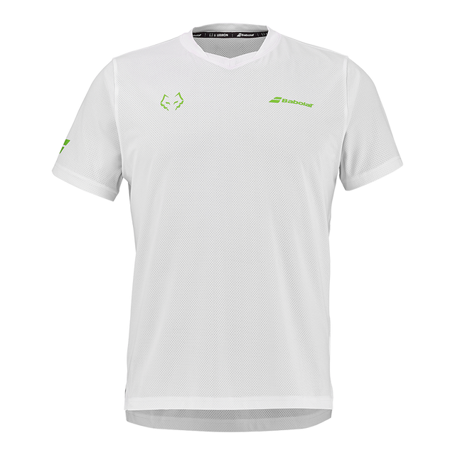 Maglietta Babolat Crew Collo Tee Bianco/Bianco 2026 J. Lebron