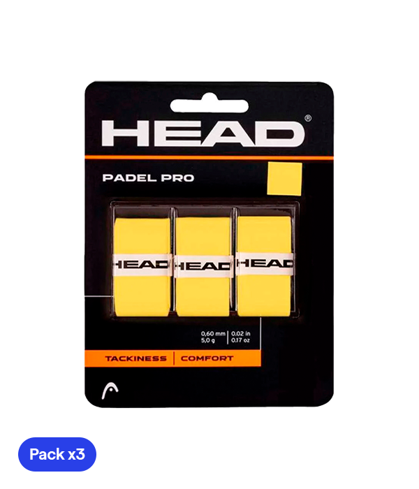 Overgrip Head Padel Pro (Pack x 3) Yellow