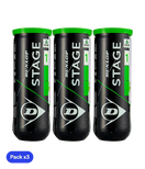 Pelotas Dunlop Stage 1 Verde Tenis (Pack x3)