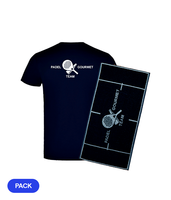 Pack Padel Team Gourmet: Camiseta Algodón Azul Marino + Toalla