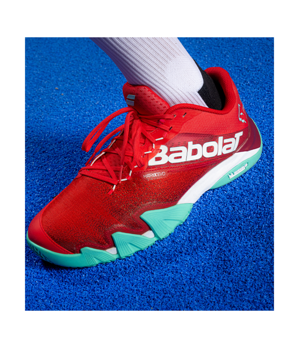 Scarpe a getto di Babolat rosso/verde Juan Lebrón 2024