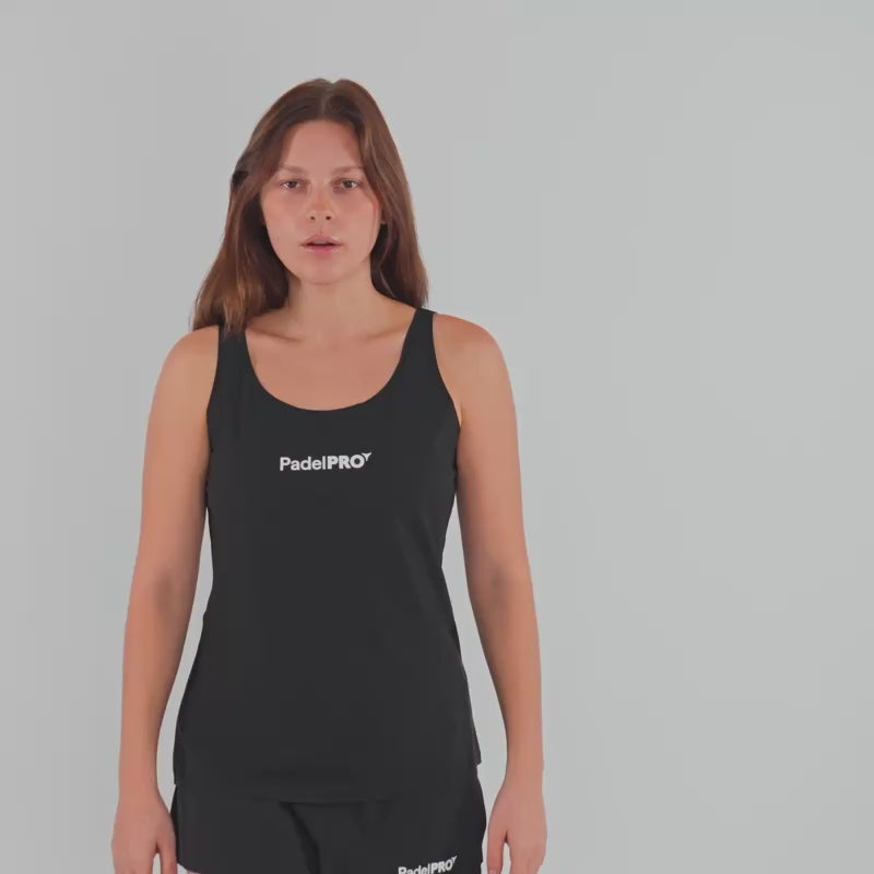 Maglietta Serbatoio-Top Pro Elite PadelPRO Donna Nero
