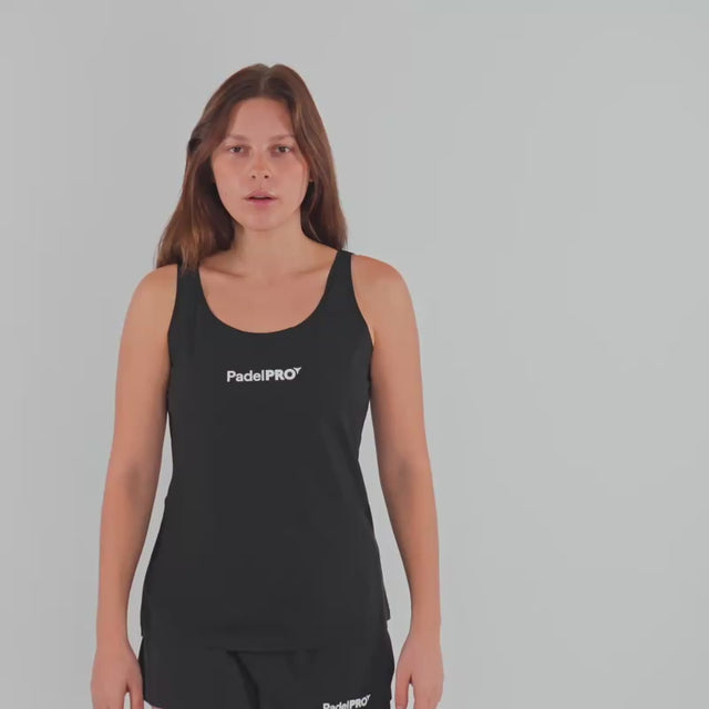 Camiseta Tank-Top Pro Elite PadelPRO Mujer Negro