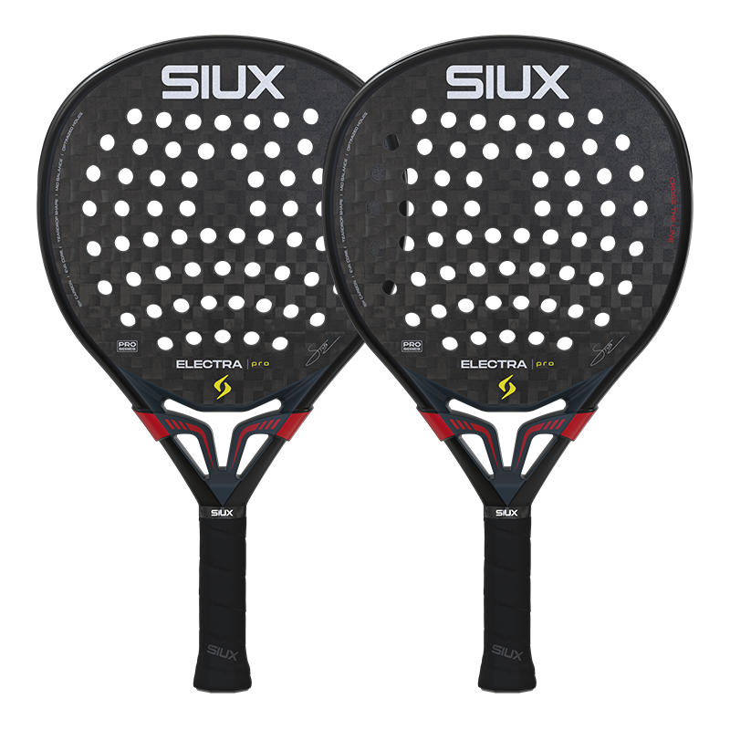 Siux Pack de 2 Raquetes de Padel - Electra ST5 Pro Shadow Red 2026 Franco Stupaczuk