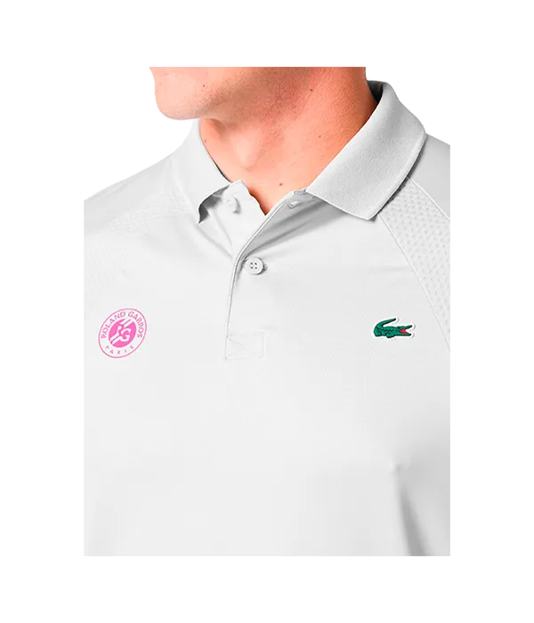 Polo Lacoste Roland Garros Blanco/Rosa 2025