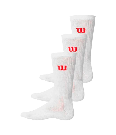Wilson Crew Socks (x3) White