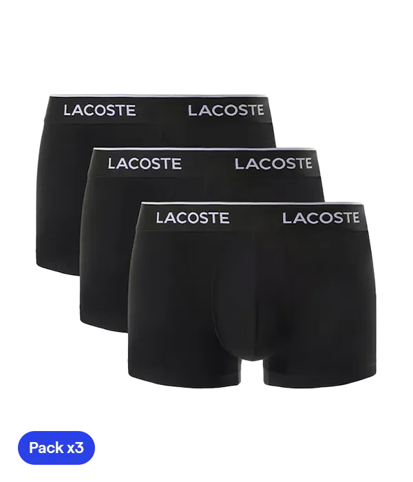 Calzoncillos Lacoste Algodón Negro 2025 (Pack x3)