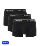 Calzoncillos Lacoste Algodón Negro 2025 (Pack x3)