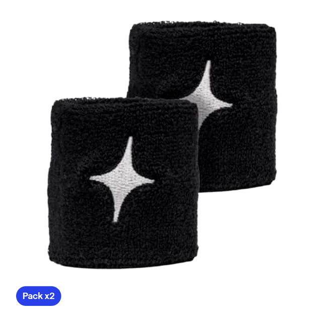 Muñequeras Cortas StarVie Negro 2026 (Pack x2)