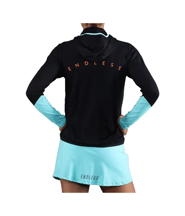 Sudadera Endless Breath Line Black Aqua