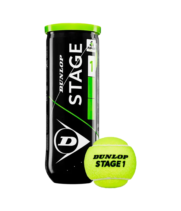 Bote de Pelotas Dunlop Stage 1 Verde Tenis