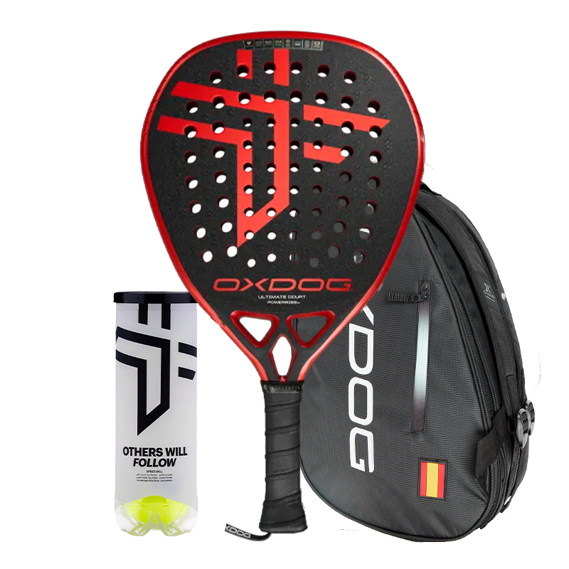 Pala Oxdog Ultimate Court + Paletero Oxdog FEP ultra tour padel bag + Bote de pelotas Oxdog BOOST+