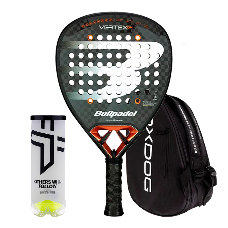 Pack Pala Bullpadel VERTEX 04 + Paletero Oxdog Ultra Tour Negro + Pelotas Oxdog BOOST+