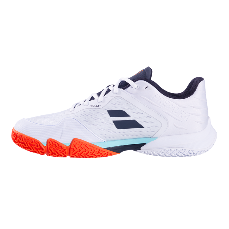 Sapatilhas de padel Babolat Jet Premura 3 Branco/Orange 2026 J. Lebron