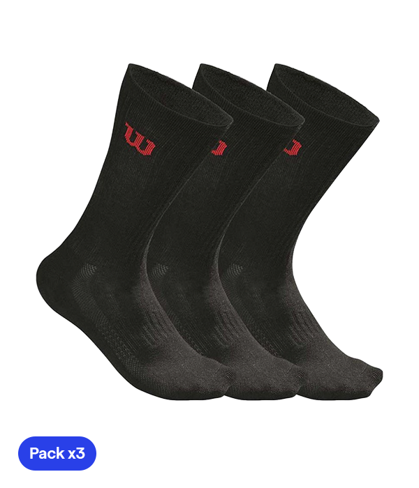 Calcetines Wilson Crew Socks (x3) Negros